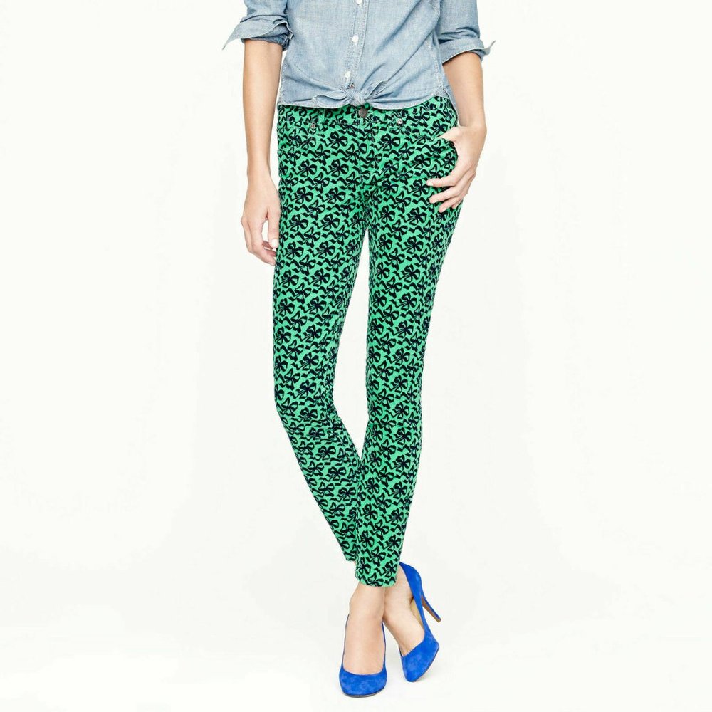 J.CREW Green Navy Toothpick Corduroy pants 26 aj